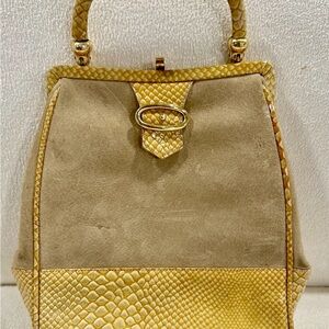 Chic Beige and Gold Women's Clutch Handbag Designer